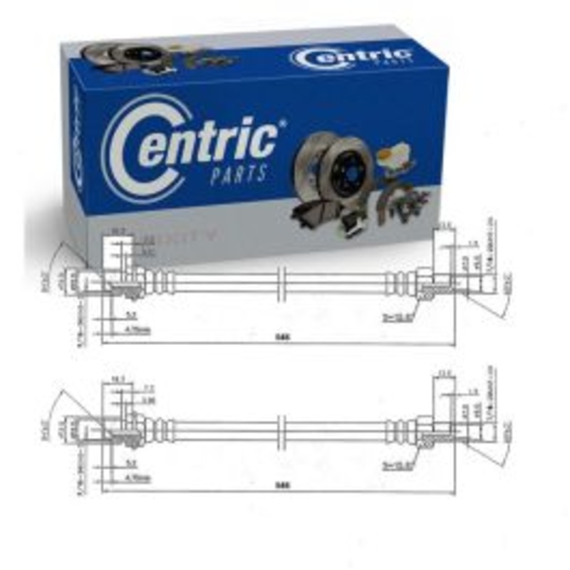 2 pc Centric Premium Rear Brake Hydraulic Hoses for 1975-1977 Ford F-500