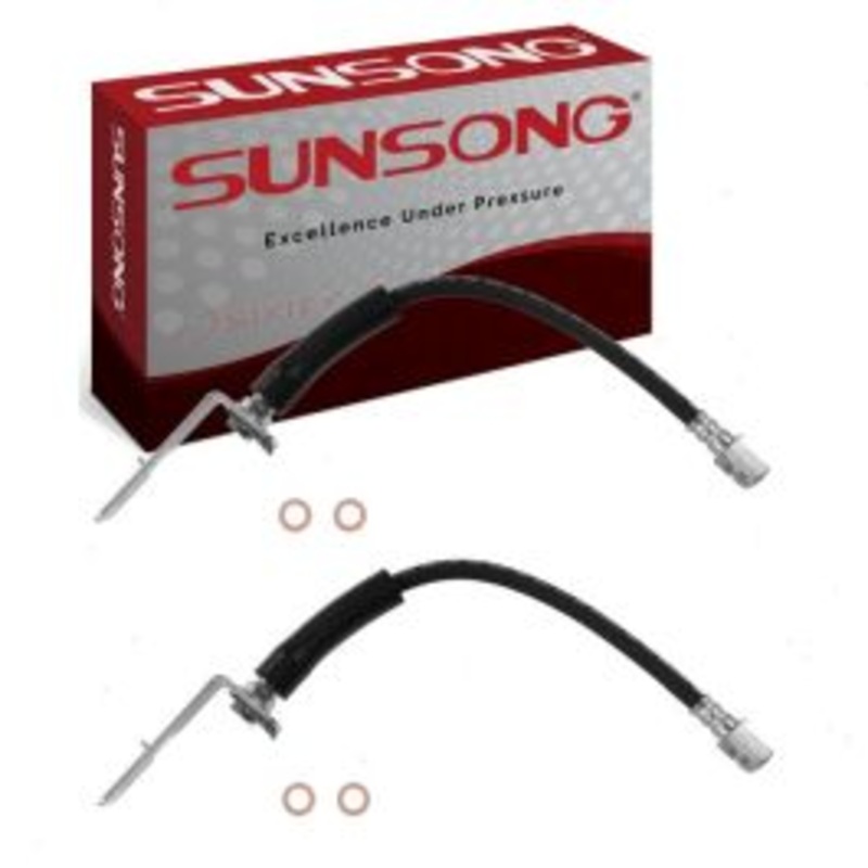 2 pc Sunsong Front Brake Hydraulic Hoses for 2003-2007 Saturn Ion