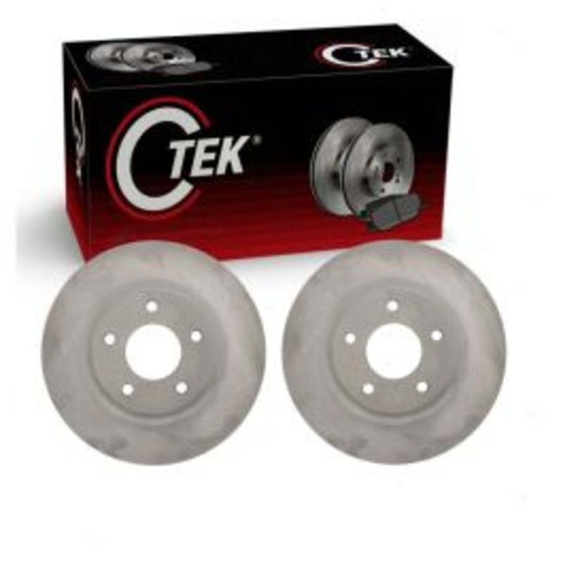 2 pc Centric CTEK Front Disc Brake Rotors for 2007-2020 Mitsubishi Outlander 2.4L 3.0L L4 V6
