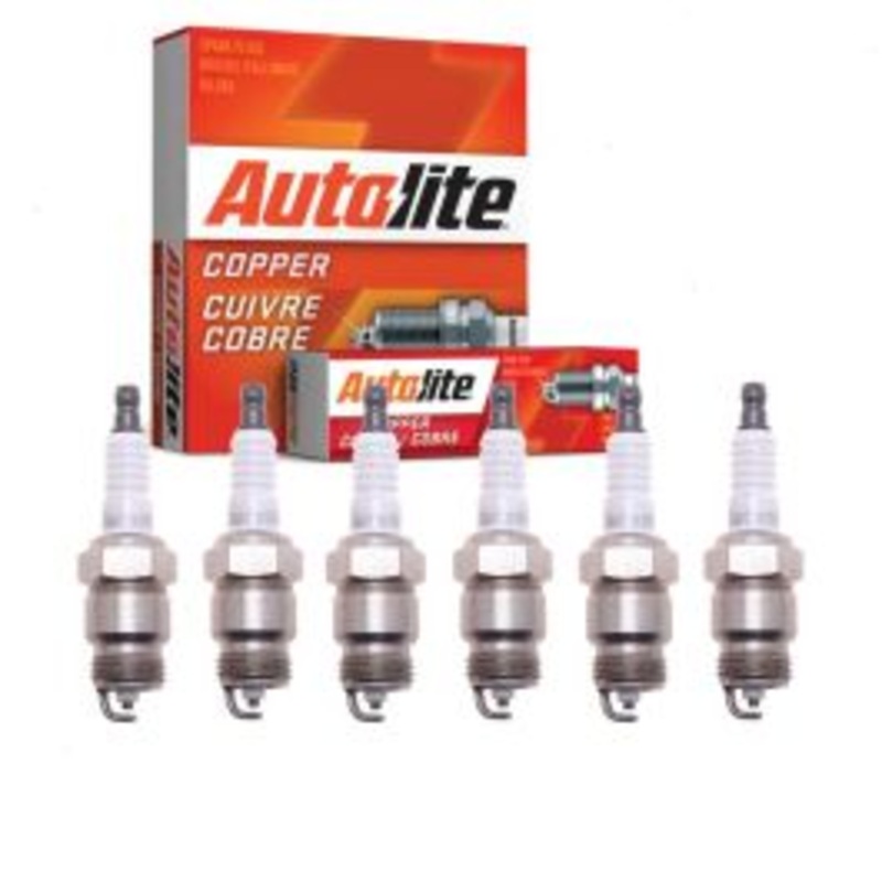 6 pc Autolite Copper Core Spark Plugs for 1969-1974 Ford E-300 Econoline 3.9L 4.9L L6