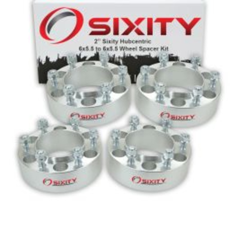 Sixity 4 pc 2" Inch Thick 6x5.5 Wheel Spacers M12x1.5mm 1.25in Hubcentric