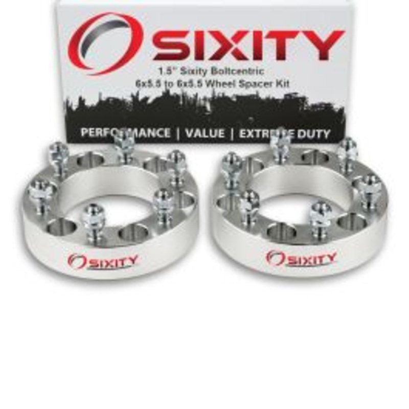 Sixity 2 pc 1.5" Inch Thick 6x5.5 Wheel Spacers M12x1.5mm 1.25in Studs Lugs