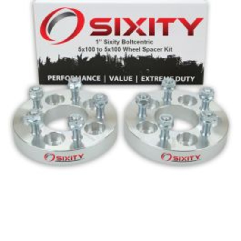Sixity 2 pc 1" Inch Thick 5x100 Wheel Spacers M12x1.5mm 1.25in Studs Lugs