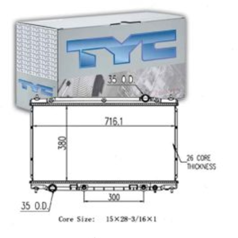 TYC Radiator for 2014 Infiniti Q50 3.5L 3.7L V6