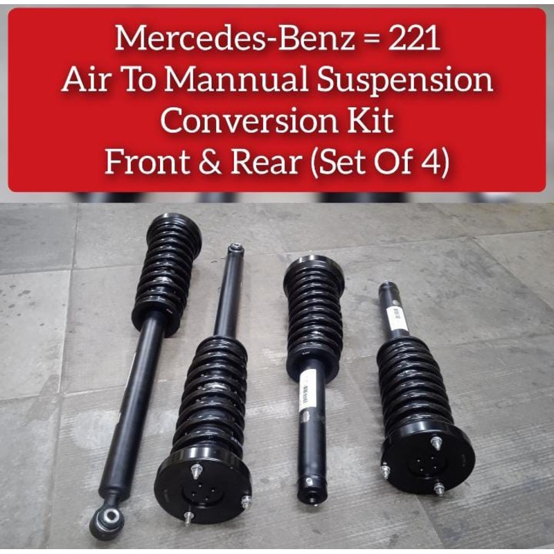 Air To Manual Suspension Conversion Kit Front & Rear (Set Of 4) Compatible With MERCEDES BENZ S-CLASS W221