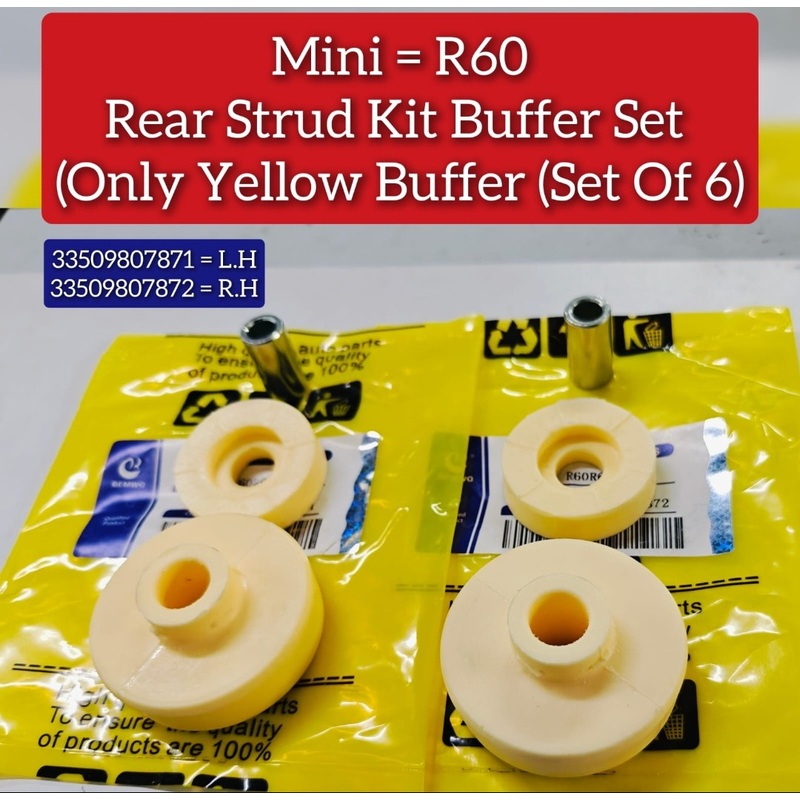 Rear Strut Kit Buffer Set (Only Yellow Buffer (Set Of 6) Compatible With MINI R60
