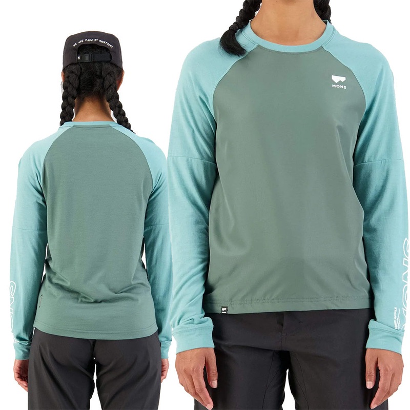 Mons Royale Tarn Wind Long Sleeve Women's Jersey - Women's S - Sage - Burnt Sage