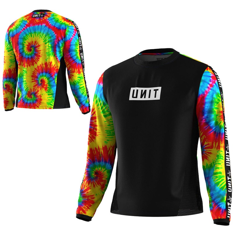 Unit Flare Kids Long Sleeve Jersey - Kids S - Multi-Coloured Tie Dye