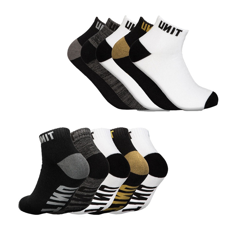 Unit Vital 5-Pack Lo-Lux Socks - US 11 to 14 - Multi Colour