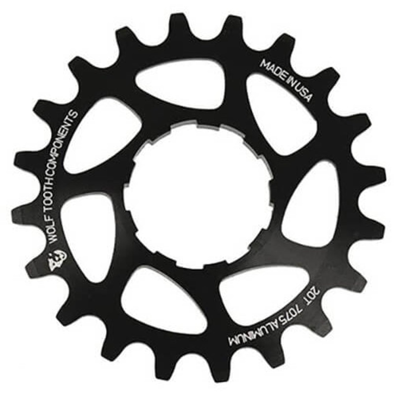 Wolf Tooth Aluminium Single Speed Cog - Shimano HG Splined - Black - Single Speed - 20T